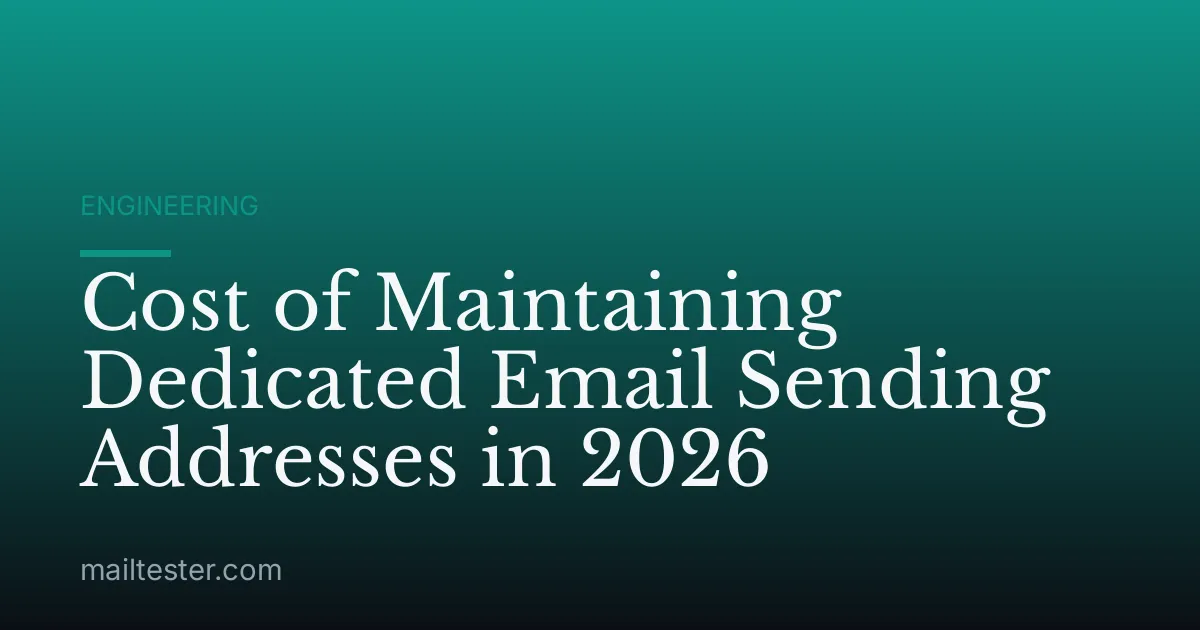 Cost of Maintaining Dedicated Email Sending Addresses in 2026
