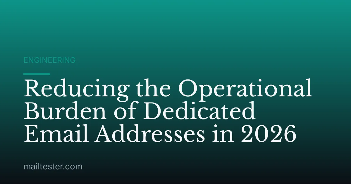 Reducing the Operational Burden of Dedicated Email Addresses in 2026