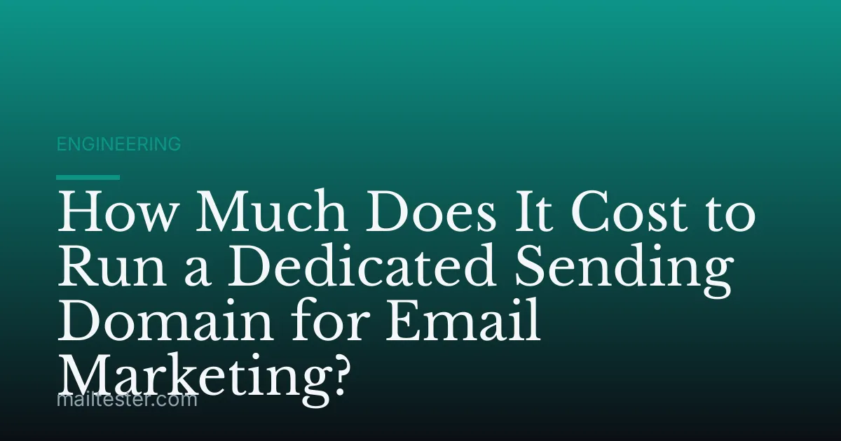 How Much Does It Cost to Run a Dedicated Sending Domain for Email Marketing?