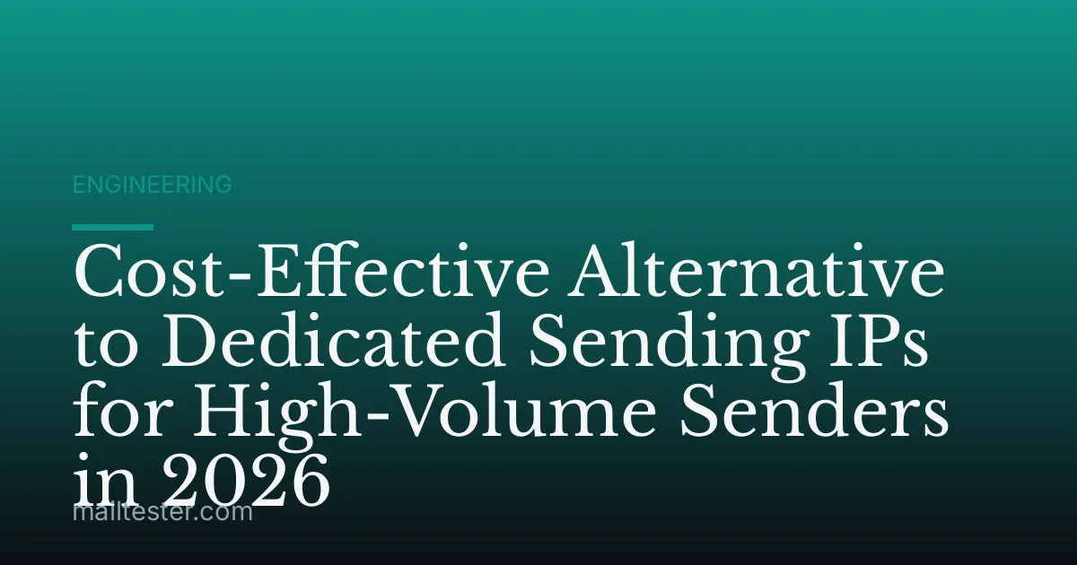 Cost-Effective Alternative to Dedicated Sending IPs for High-Volume Senders in 2026