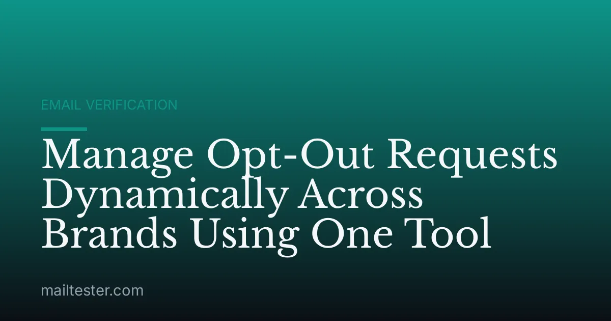 Manage Opt-Out Requests Dynamically Across Brands Using One Tool