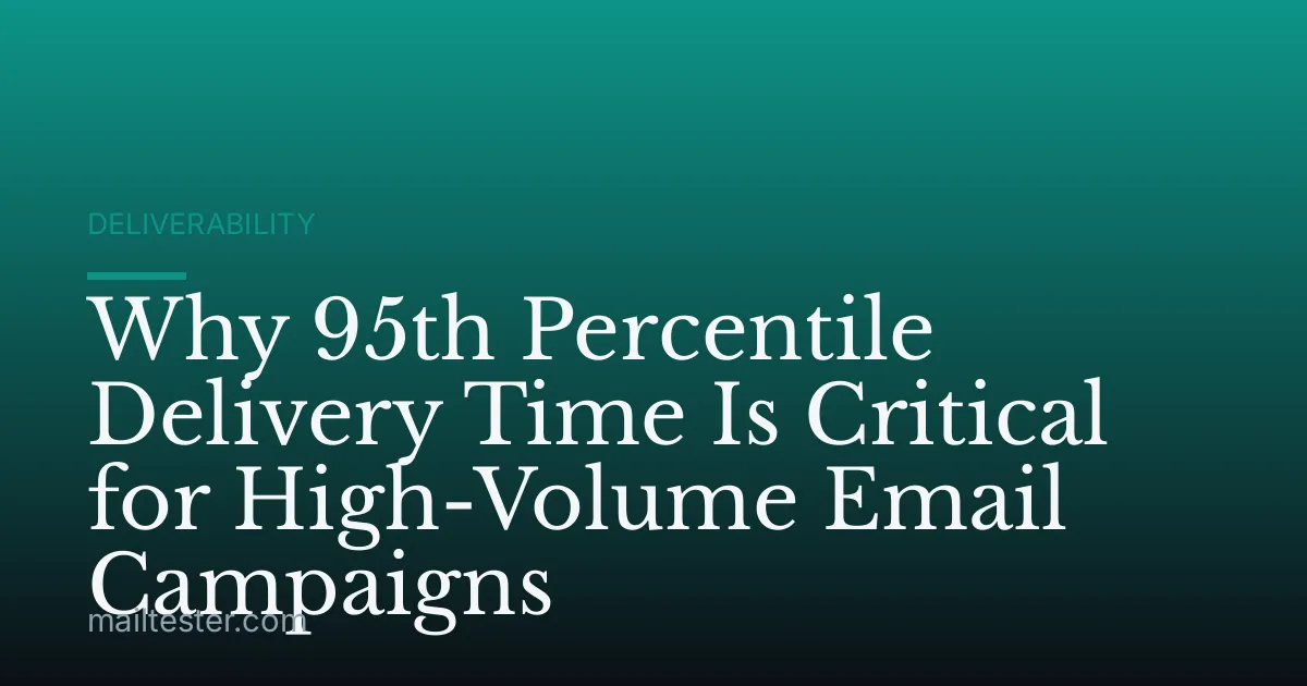 Why 95th Percentile Delivery Time Is Critical for High-Volume Email Campaigns