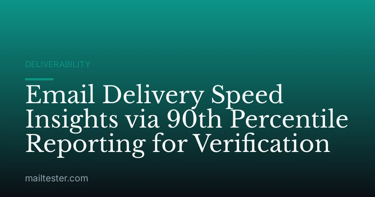 Email Delivery Speed Insights via 90th Percentile Reporting for Verification