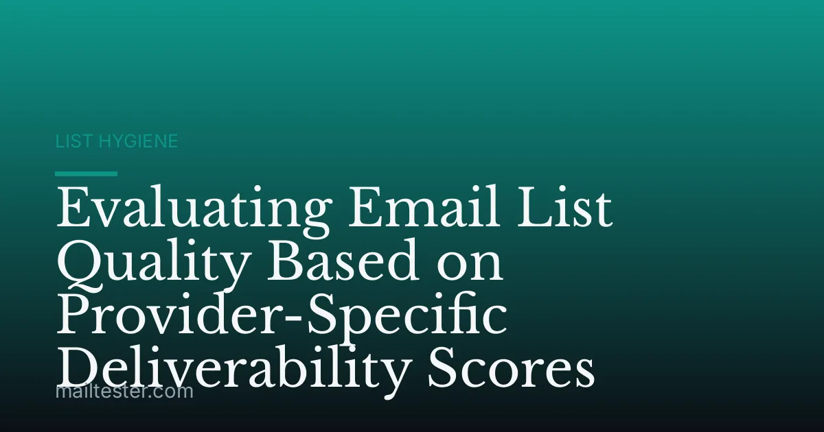 Evaluating Email List Quality Based on Provider-Specific Deliverability Scores