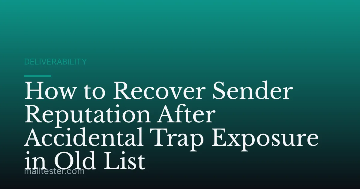How to Recover Sender Reputation After Accidental Trap Exposure in Old List