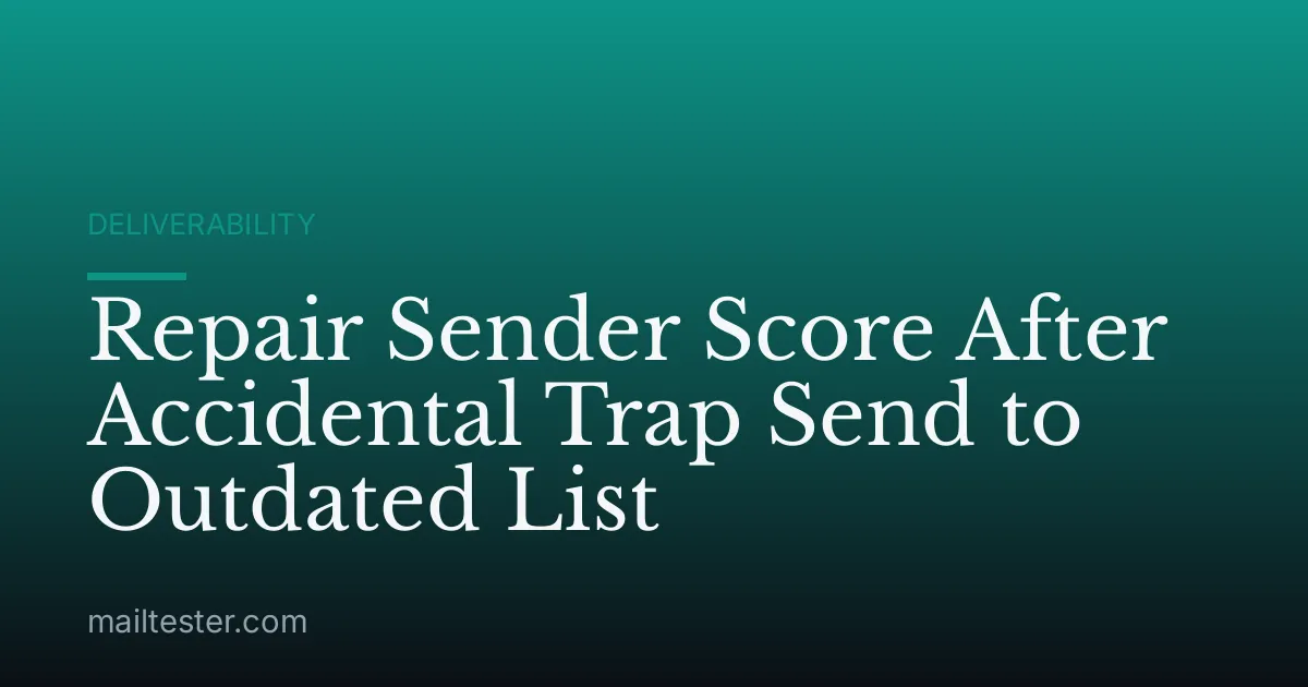 Repair Sender Score After Accidental Trap Send to Outdated List