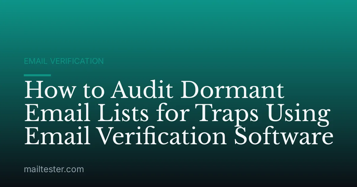 How to Audit Dormant Email Lists for Traps Using Email Verification Software