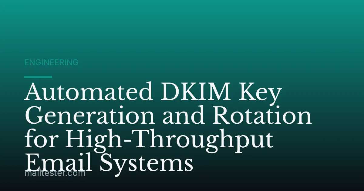 Automated DKIM Key Generation and Rotation for High-Throughput Email Systems