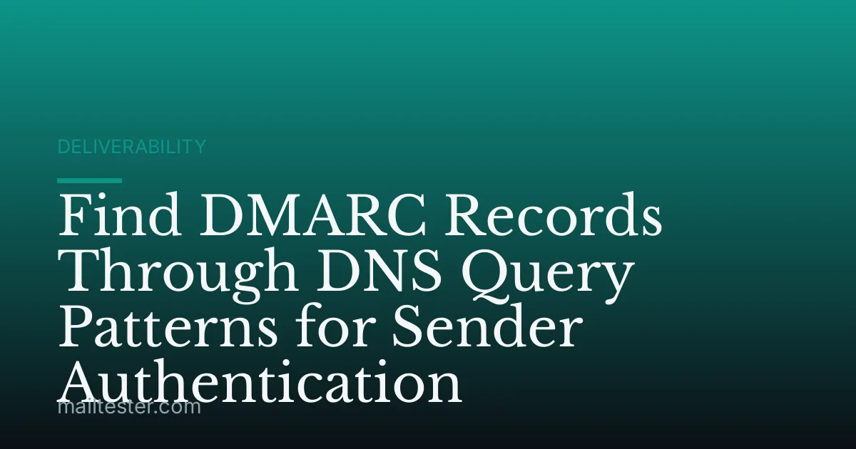 Find DMARC Records Through DNS Query Patterns for Sender Authentication