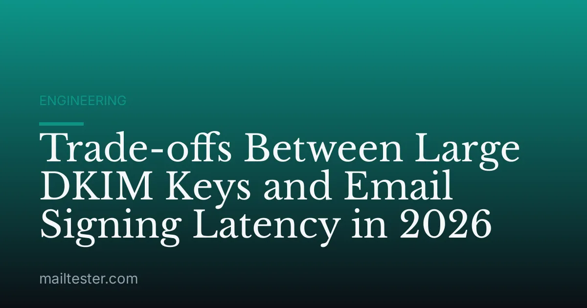 Trade-offs Between Large DKIM Keys and Email Signing Latency in 2026
