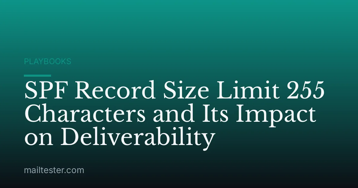 SPF Record Size Limit 255 Characters and Its Impact on Deliverability