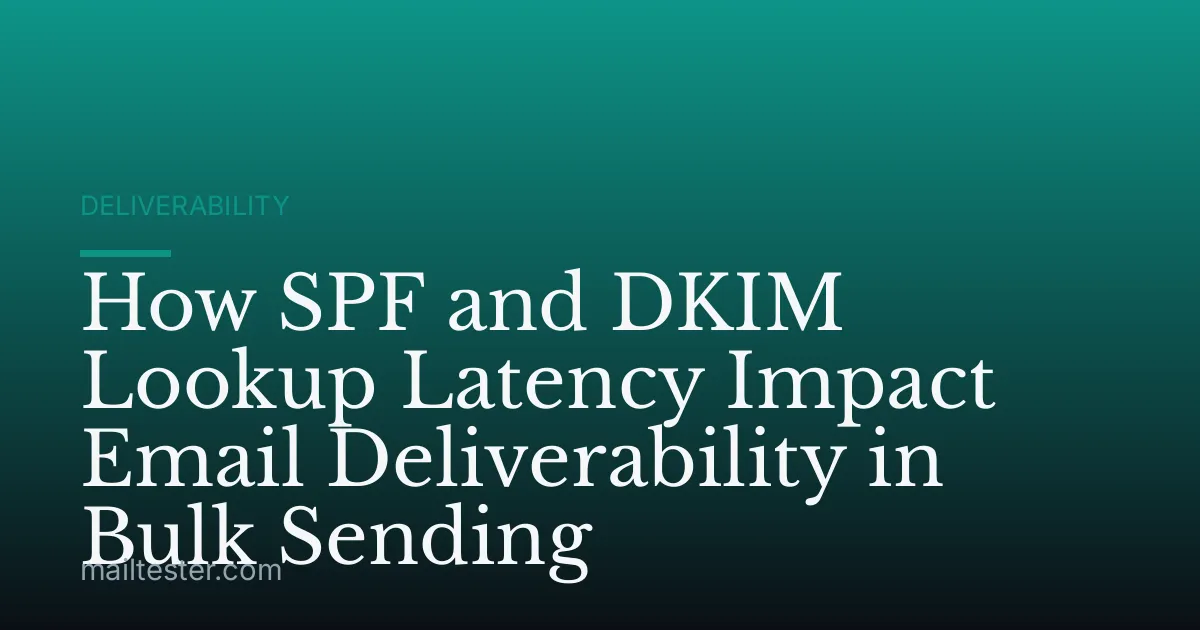 How SPF and DKIM Lookup Latency Impact Email Deliverability in Bulk Sending