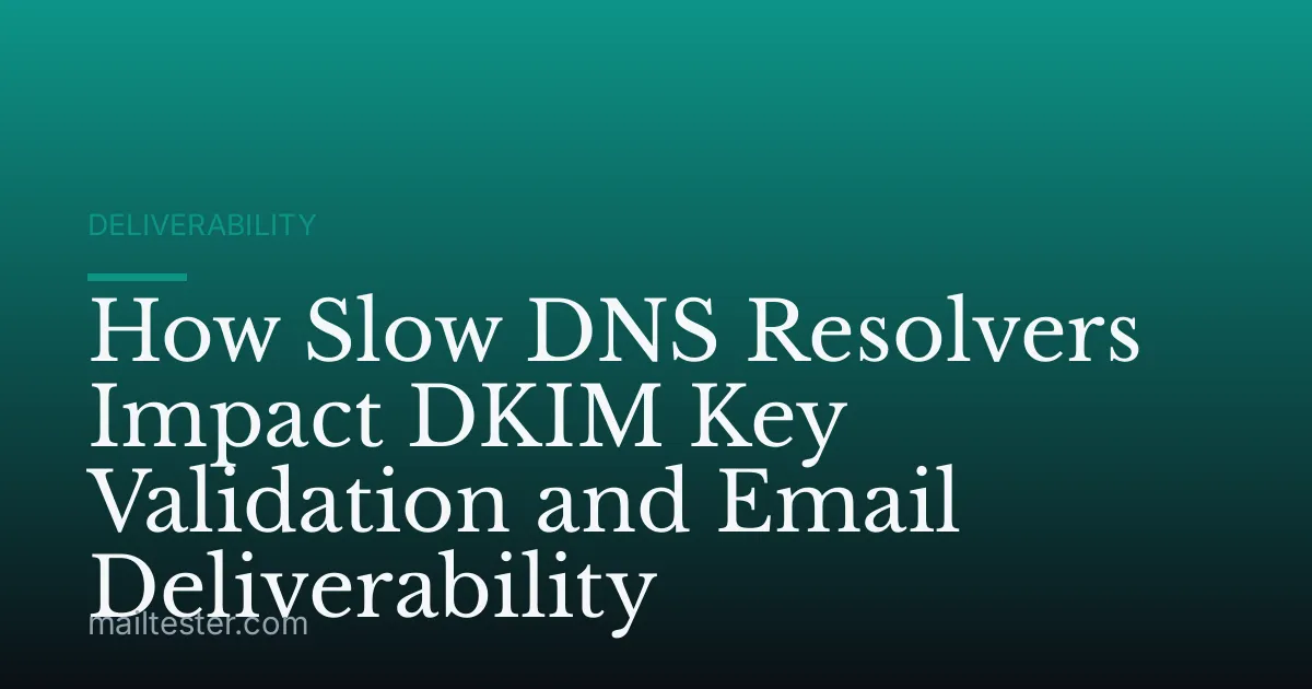 How Slow DNS Resolvers Impact DKIM Key Validation and Email Deliverability