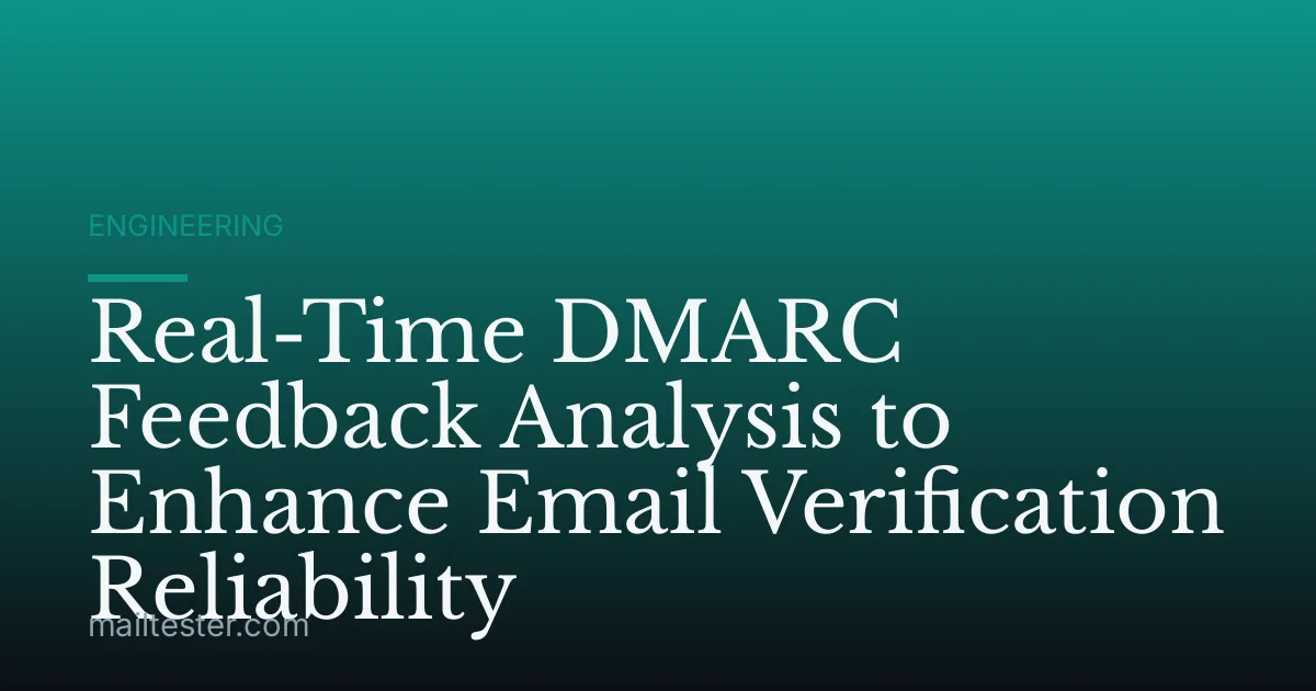 Real-Time DMARC Feedback Analysis to Enhance Email Verification Reliability