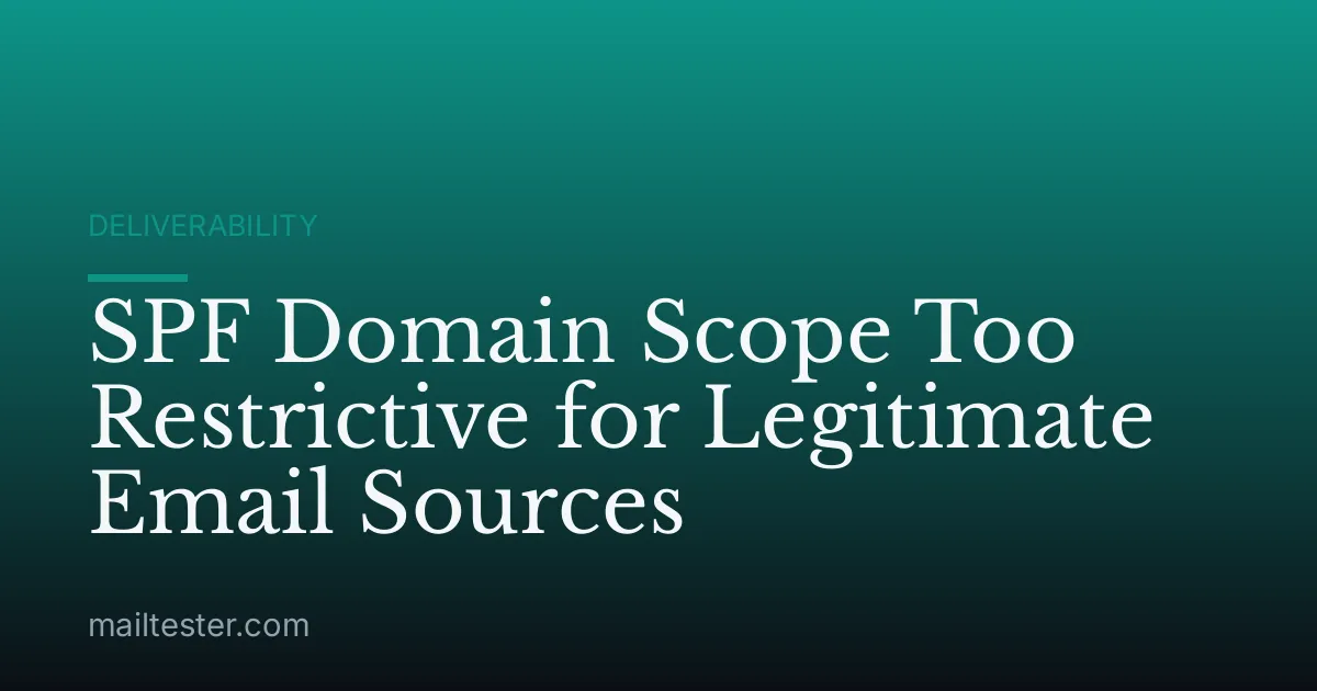 SPF Domain Scope Too Restrictive for Legitimate Email Sources
