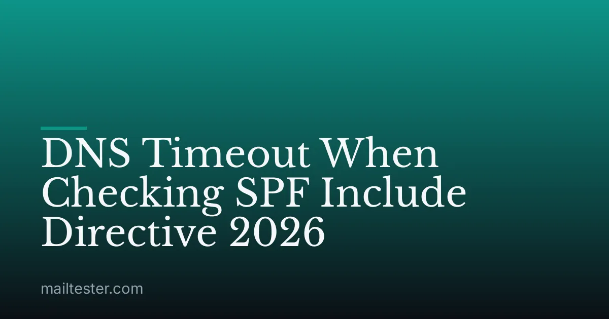 DNS Timeout When Checking SPF Include Directive 2026