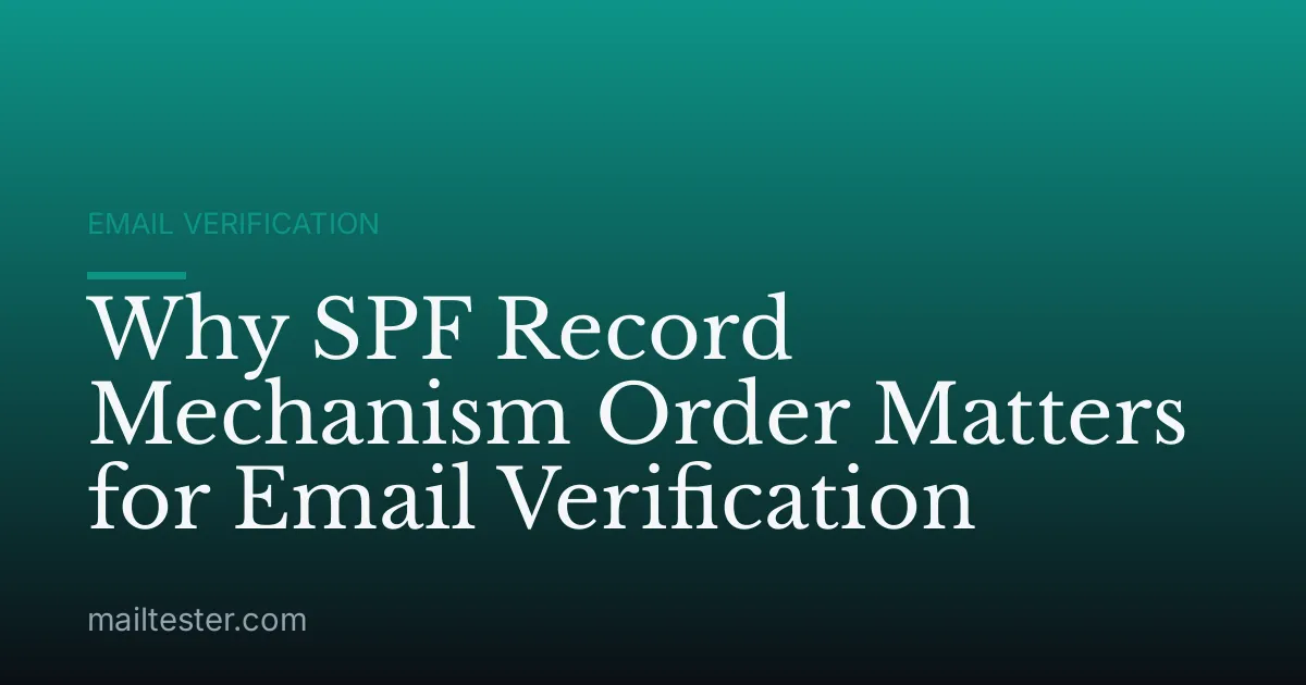 Why SPF Record Mechanism Order Matters for Email Verification