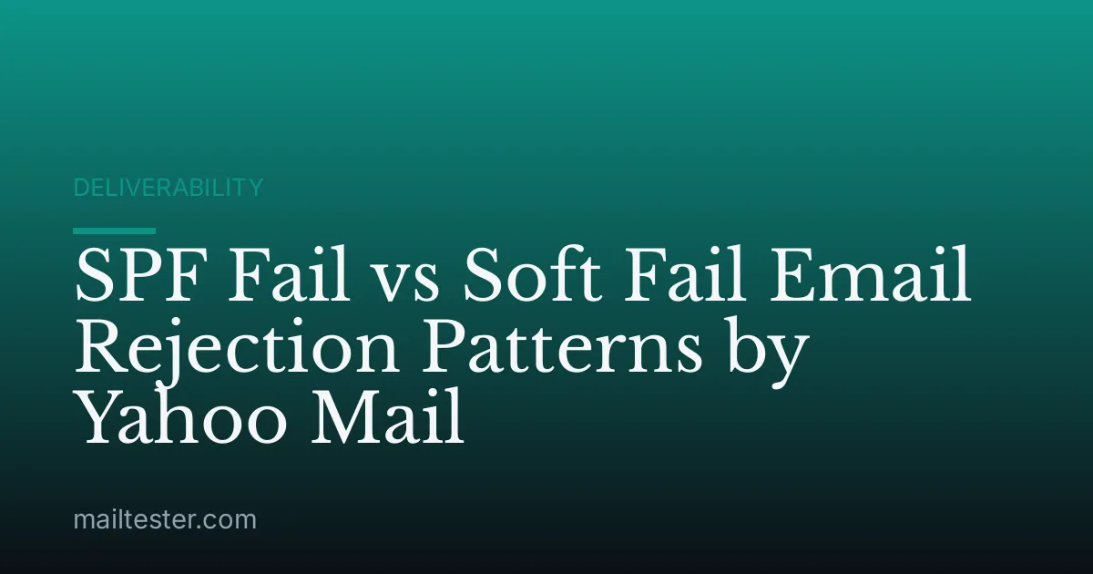 SPF Fail vs Soft Fail Email Rejection Patterns by Yahoo Mail