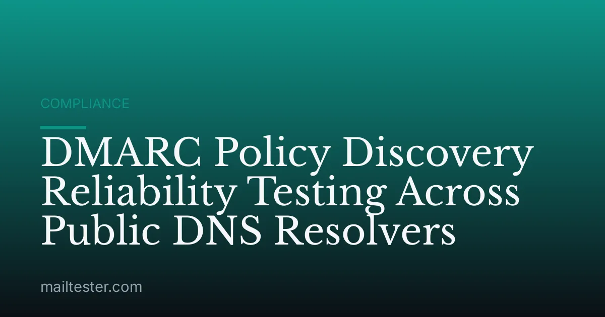 DMARC Policy Discovery Reliability Testing Across Public DNS Resolvers