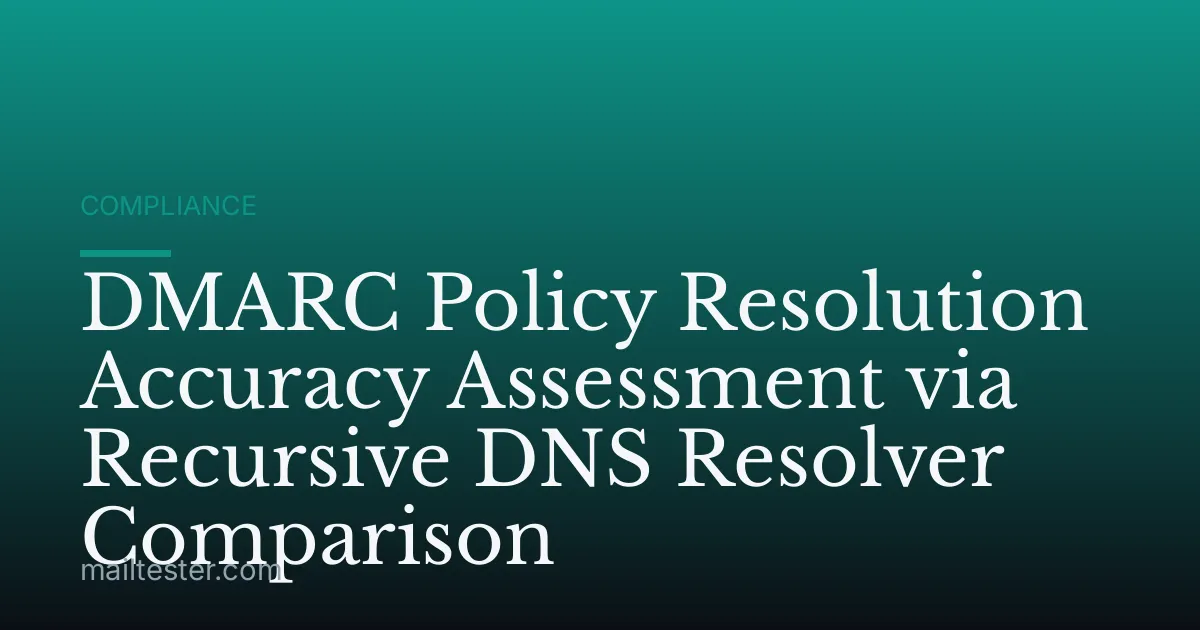 DMARC Policy Resolution Accuracy Assessment via Recursive DNS Resolver Comparison