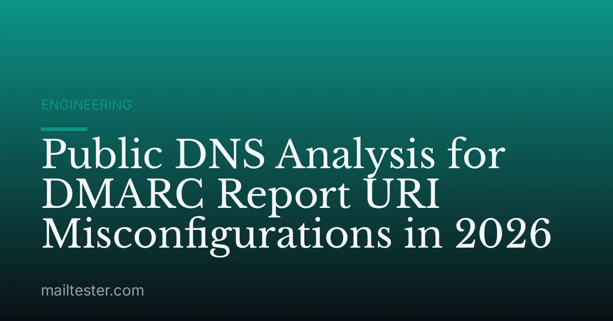 Public DNS Analysis for DMARC Report URI Misconfigurations in 2026