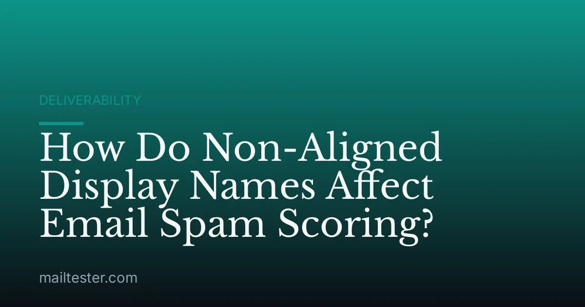 How Do Non-Aligned Display Names Affect Email Spam Scoring?