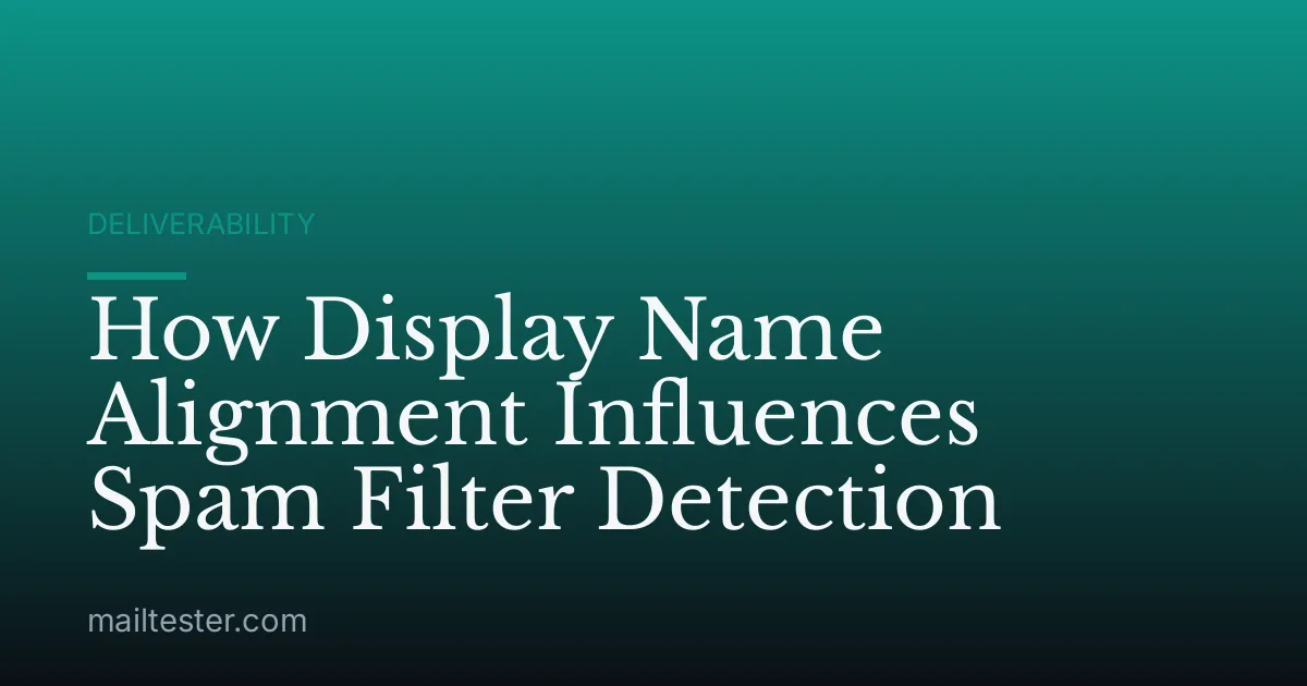 How Display Name Alignment Influences Spam Filter Detection