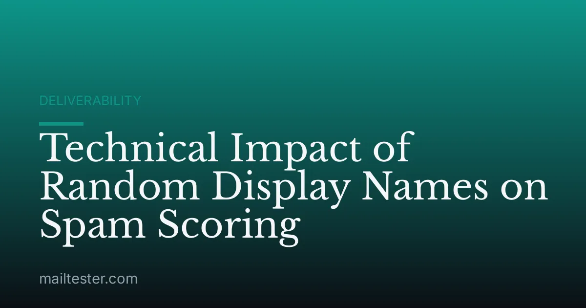 Technical Impact of Random Display Names on Spam Scoring