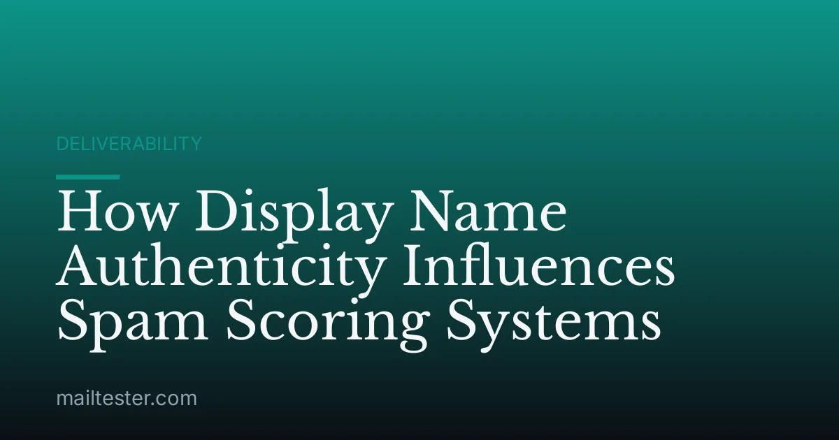 How Display Name Authenticity Influences Spam Scoring Systems