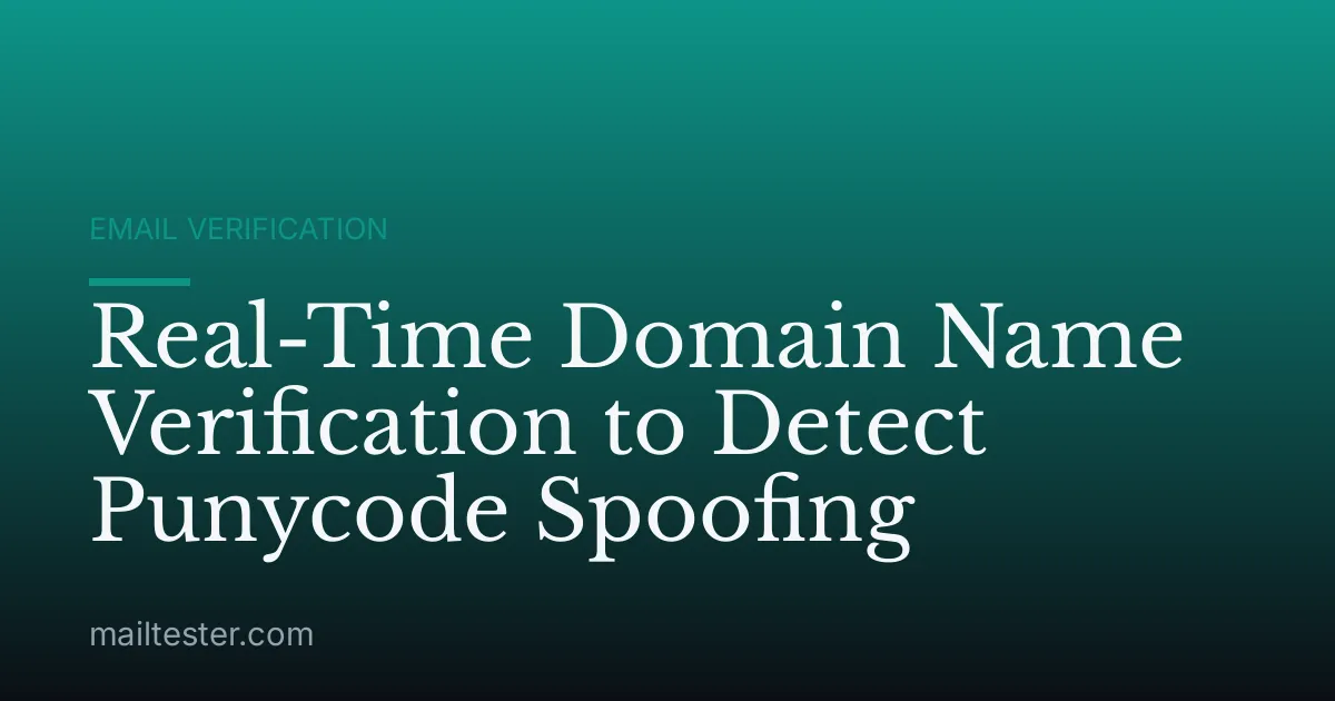 Real-Time Domain Name Verification to Detect Punycode Spoofing