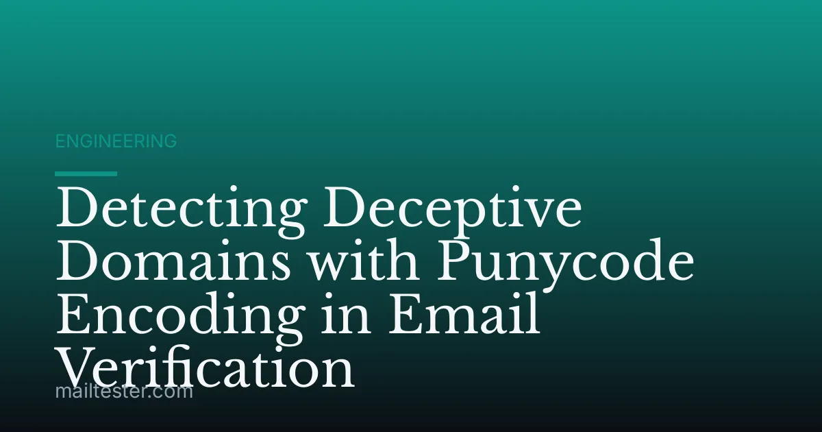Detecting Deceptive Domains with Punycode Encoding in Email Verification