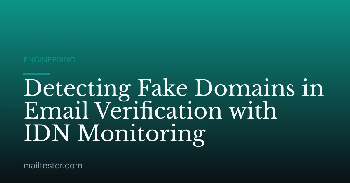Detecting Fake Domains in Email Verification with IDN Monitoring