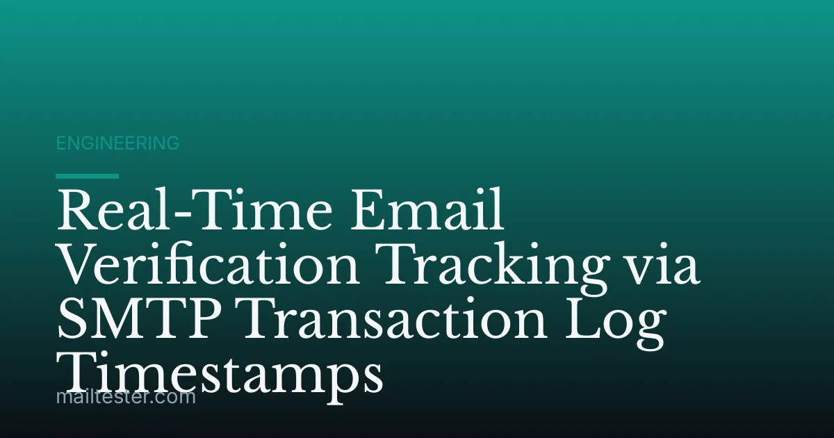 Real-Time Email Verification Tracking via SMTP Transaction Log Timestamps