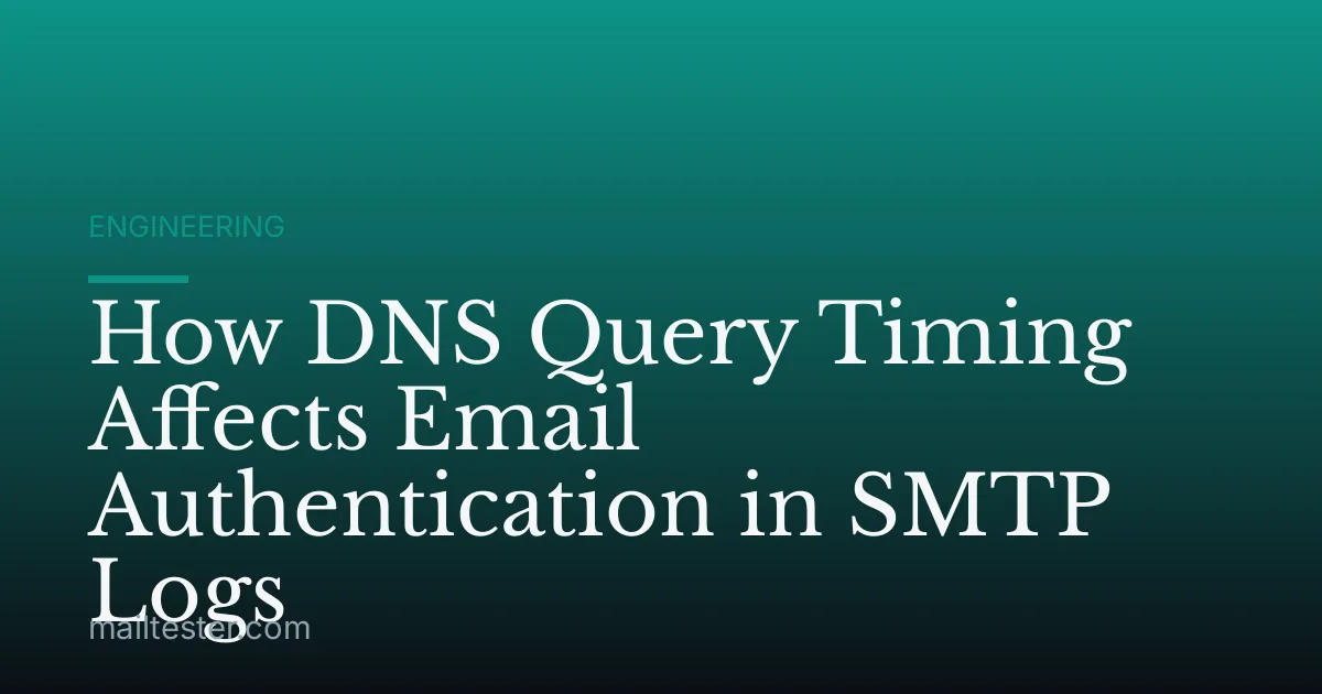 How DNS Query Timing Affects Email Authentication in SMTP Logs