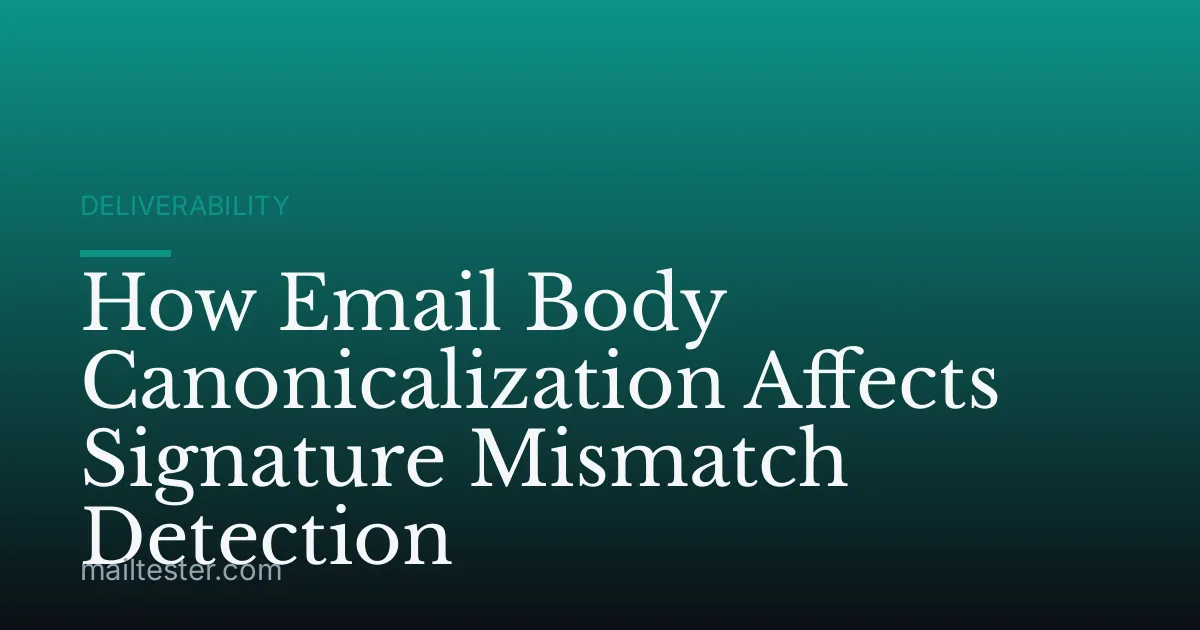 How Email Body Canonicalization Affects Signature Mismatch Detection