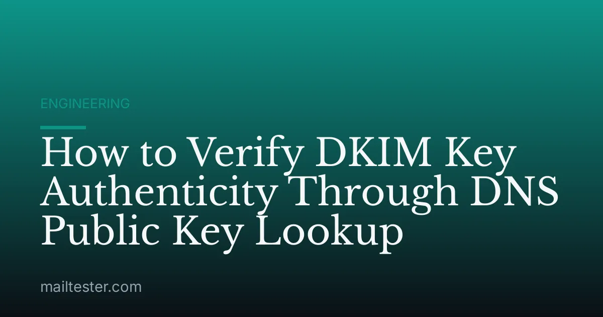 How to Verify DKIM Key Authenticity Through DNS Public Key Lookup