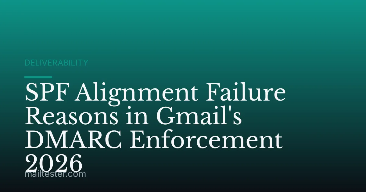 SPF Alignment Failure Reasons in Gmail's DMARC Enforcement 2026