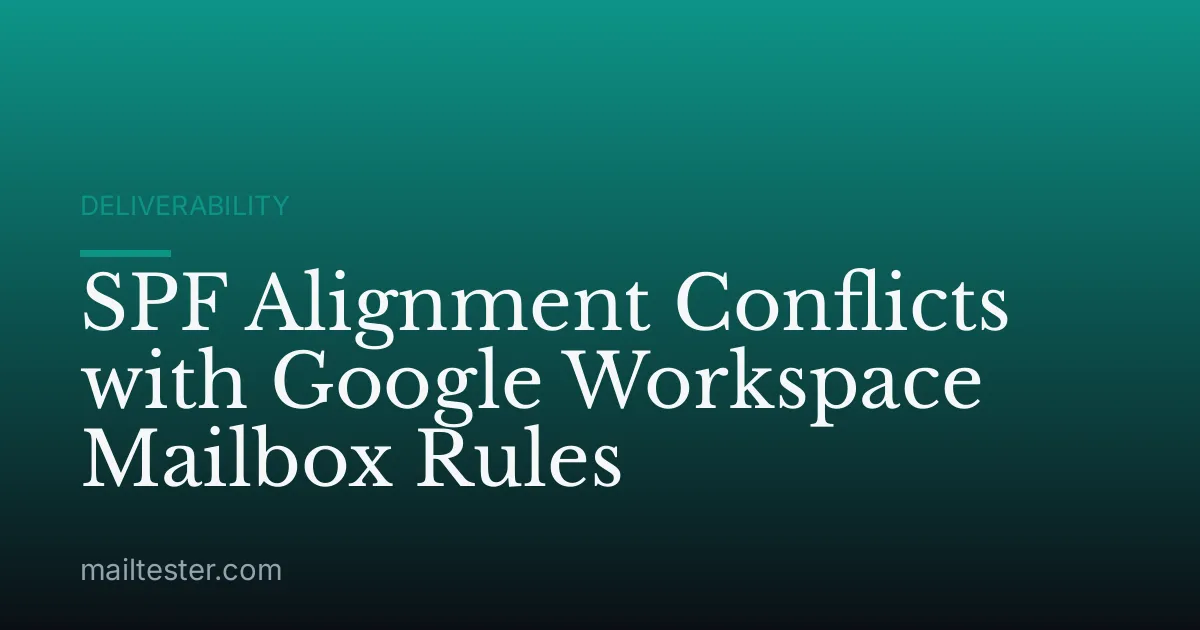SPF Alignment Conflicts with Google Workspace Mailbox Rules