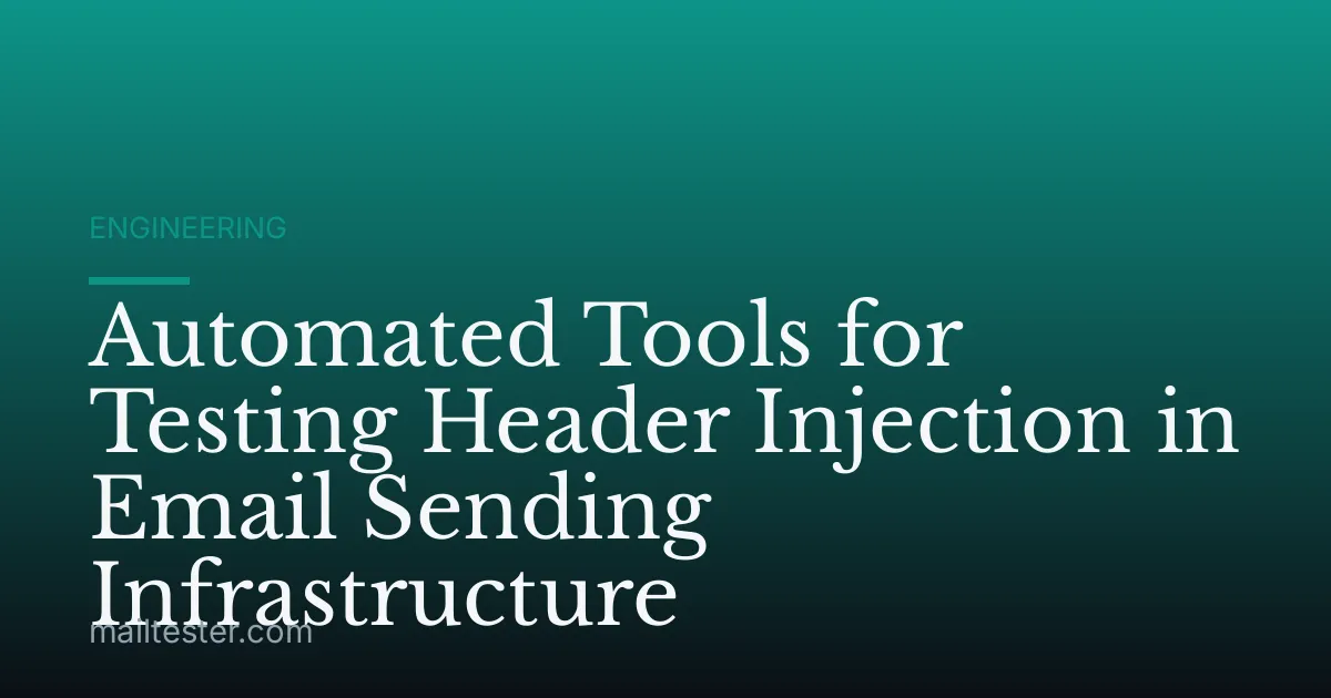 Automated Tools for Testing Header Injection in Email Sending Infrastructure
