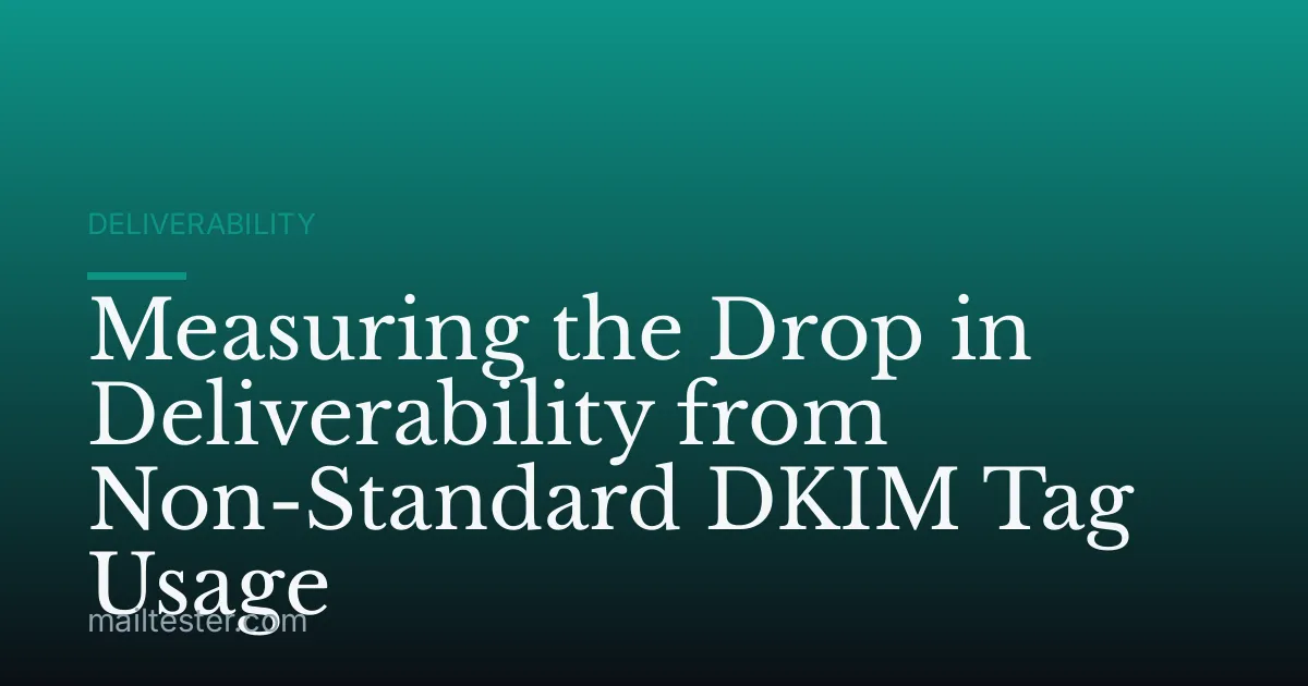 Measuring the Drop in Deliverability from Non-Standard DKIM Tag Usage