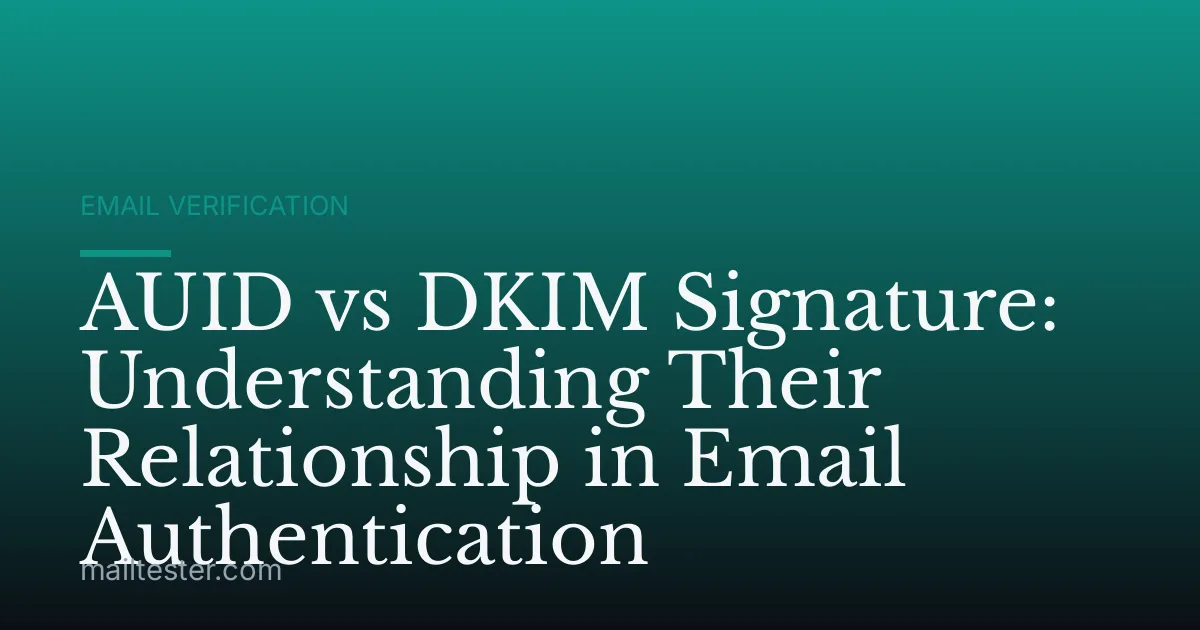 AUID vs DKIM Signature: Understanding Their Relationship in Email Authentication