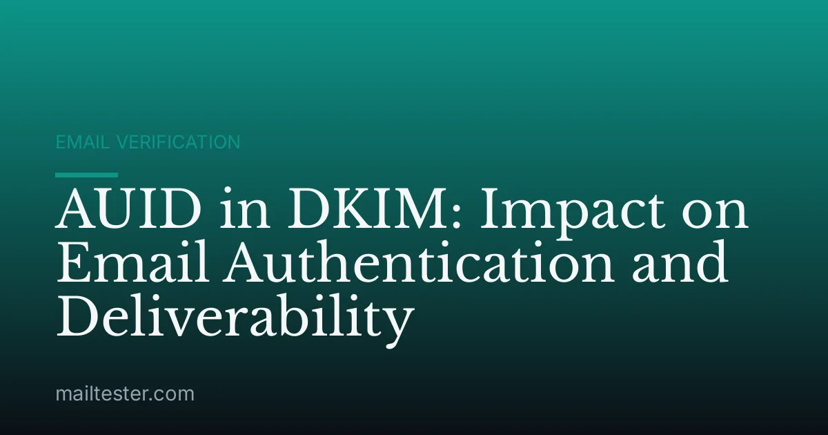 AUID in DKIM: Impact on Email Authentication and Deliverability