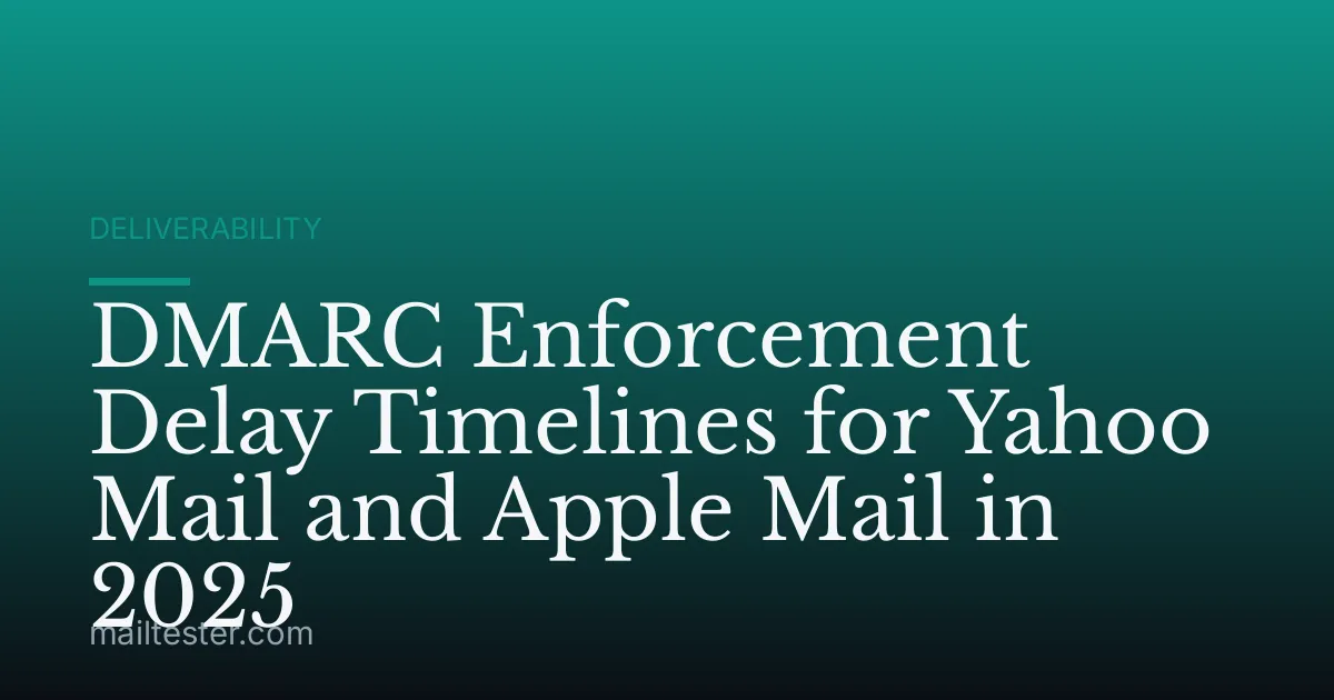 DMARC Enforcement Delay Timelines for Yahoo Mail and Apple Mail in 2025