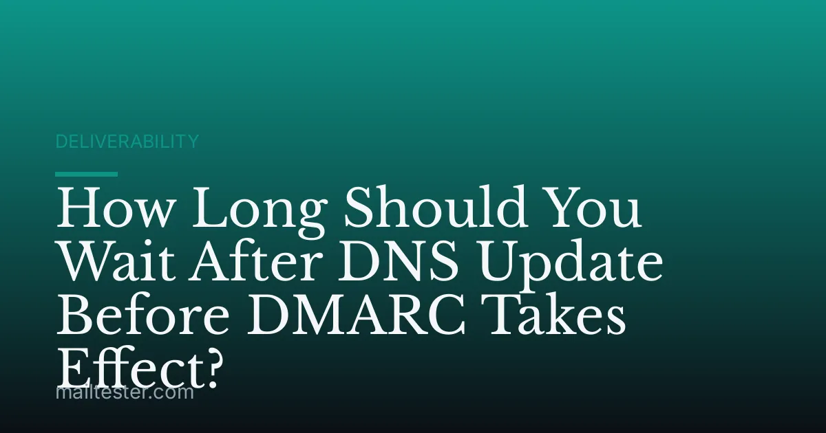 How Long Should You Wait After DNS Update Before DMARC Takes Effect?