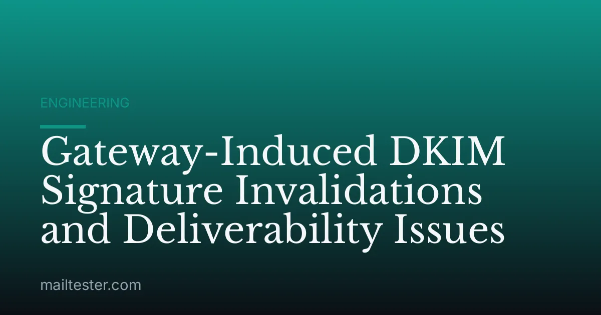 Gateway-Induced DKIM Signature Invalidations and Deliverability Issues
