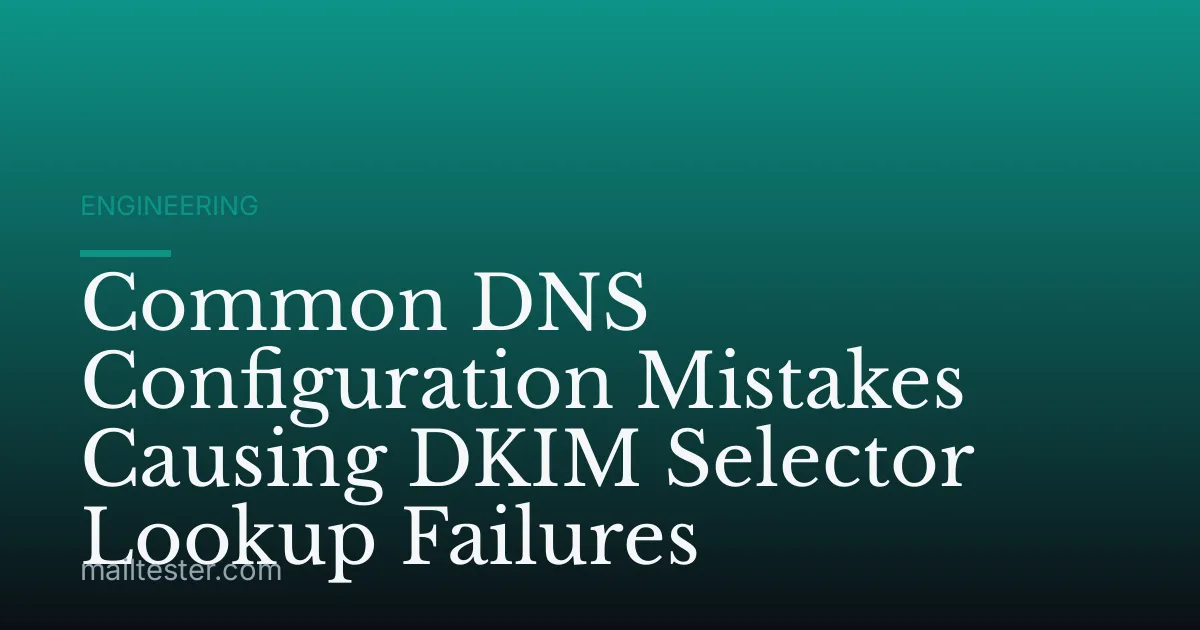 Common DNS Configuration Mistakes Causing DKIM Selector Lookup Failures