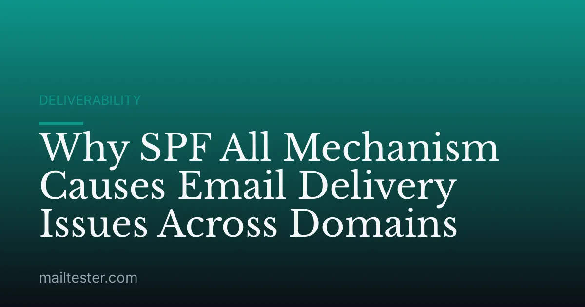 Why SPF All Mechanism Causes Email Delivery Issues Across Domains