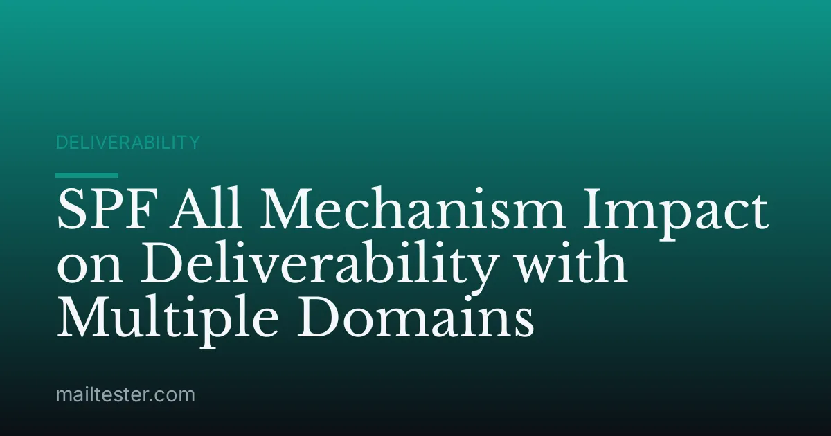 SPF All Mechanism Impact on Deliverability with Multiple Domains