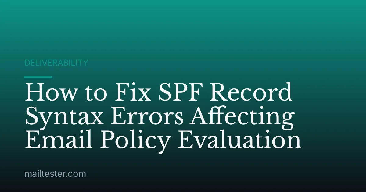 How to Fix SPF Record Syntax Errors Affecting Email Policy Evaluation
