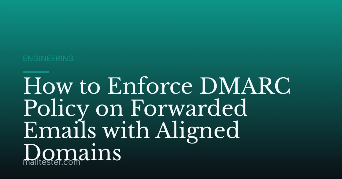 How to Enforce DMARC Policy on Forwarded Emails with Aligned Domains
